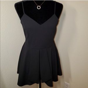 Black Pleated Romper